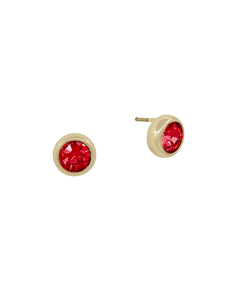 6mm Crystal Stone Metal Frame Stud Earring