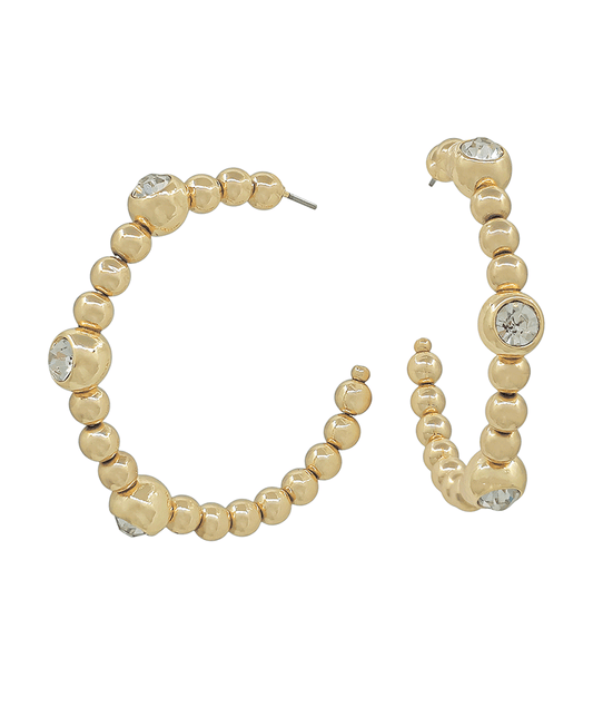 5mm CCB w/ 6mm Crystal Hoop Earring - 2"