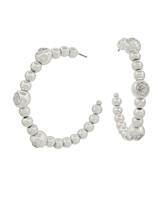 5mm CCB w/ 6mm Crystal Hoop Earring - 2"