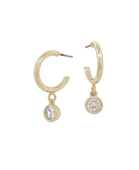 Small Hoop Cubic Drop Earring