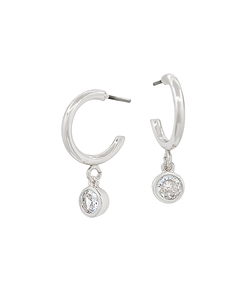 Small Hoop Cubic Drop Earring
