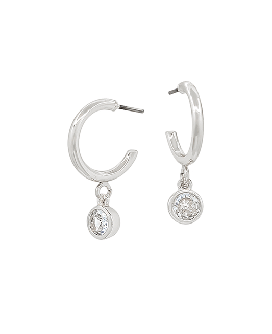Small Hoop Cubic Drop Earring
