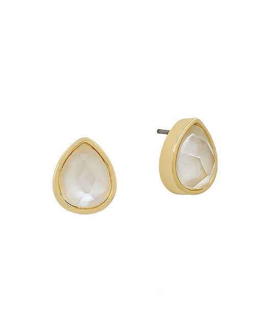 Teardrop Glass Post Earring