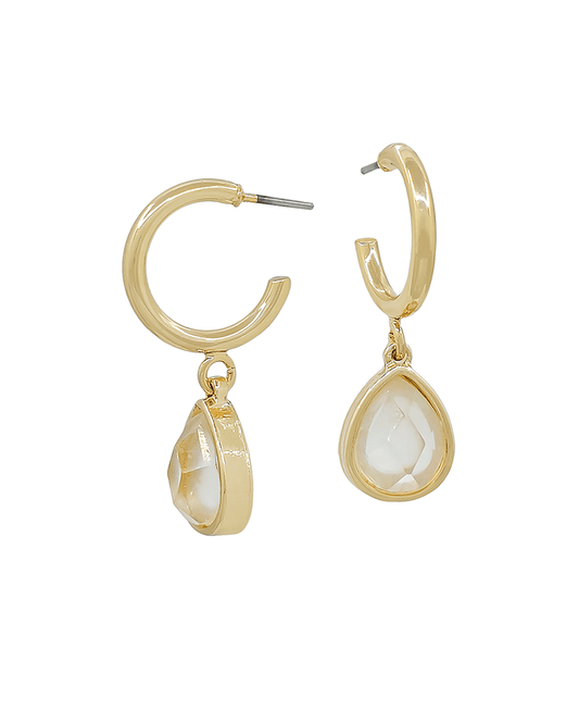 Teardrop Class Drop Small Hoop Earring