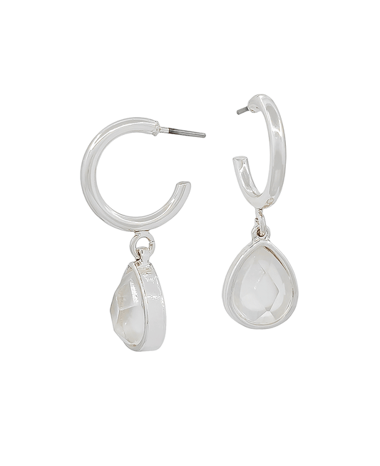 Teardrop Class Drop Small Hoop Earring