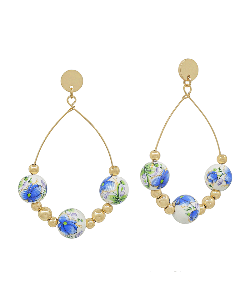 10mm Ceramic Brads CCB Teardrop Post Earring - 2.0"