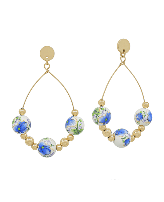 10mm Ceramic Brads CCB Teardrop Post Earring - 2.0"