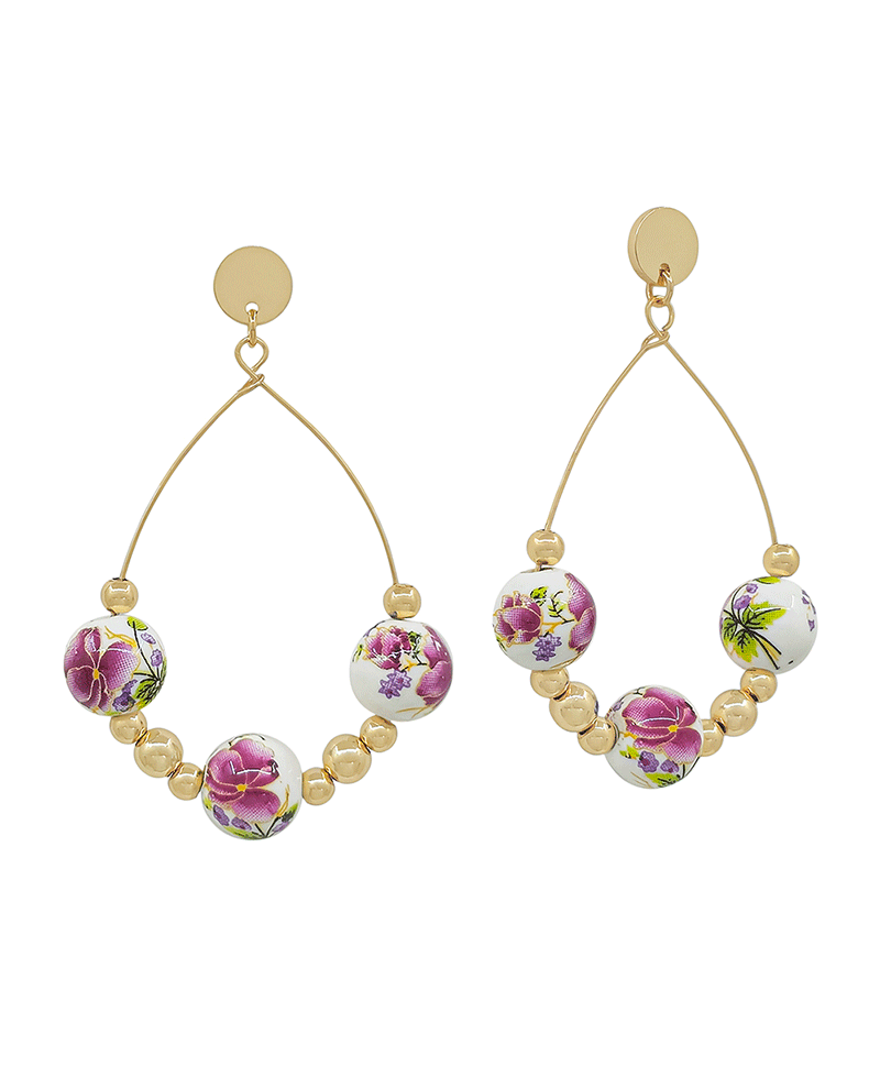 10mm Ceramic Brads CCB Teardrop Post Earring - 2.0"