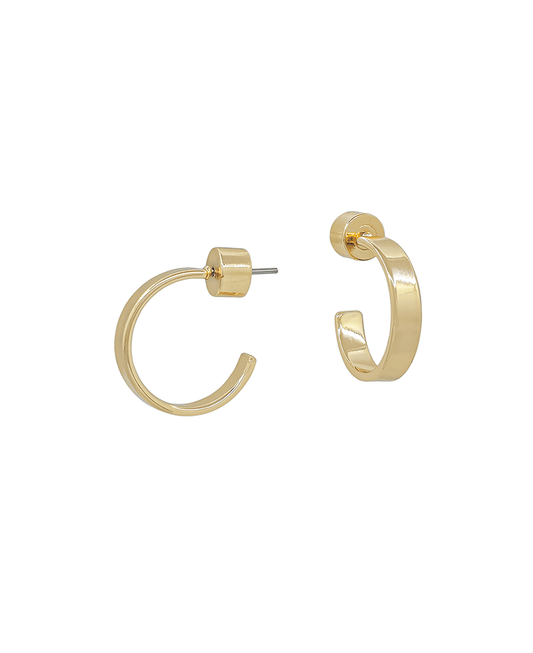 4mm Width Flat Metal Hoop Earring