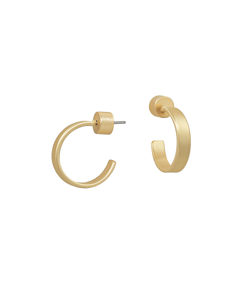 4mm Width Flat Metal Hoop Earring