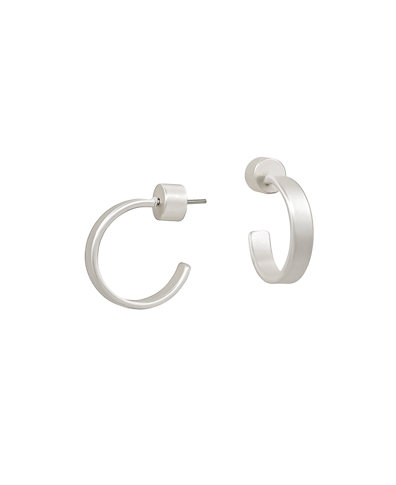 4mm Width Flat Metal Hoop Earring