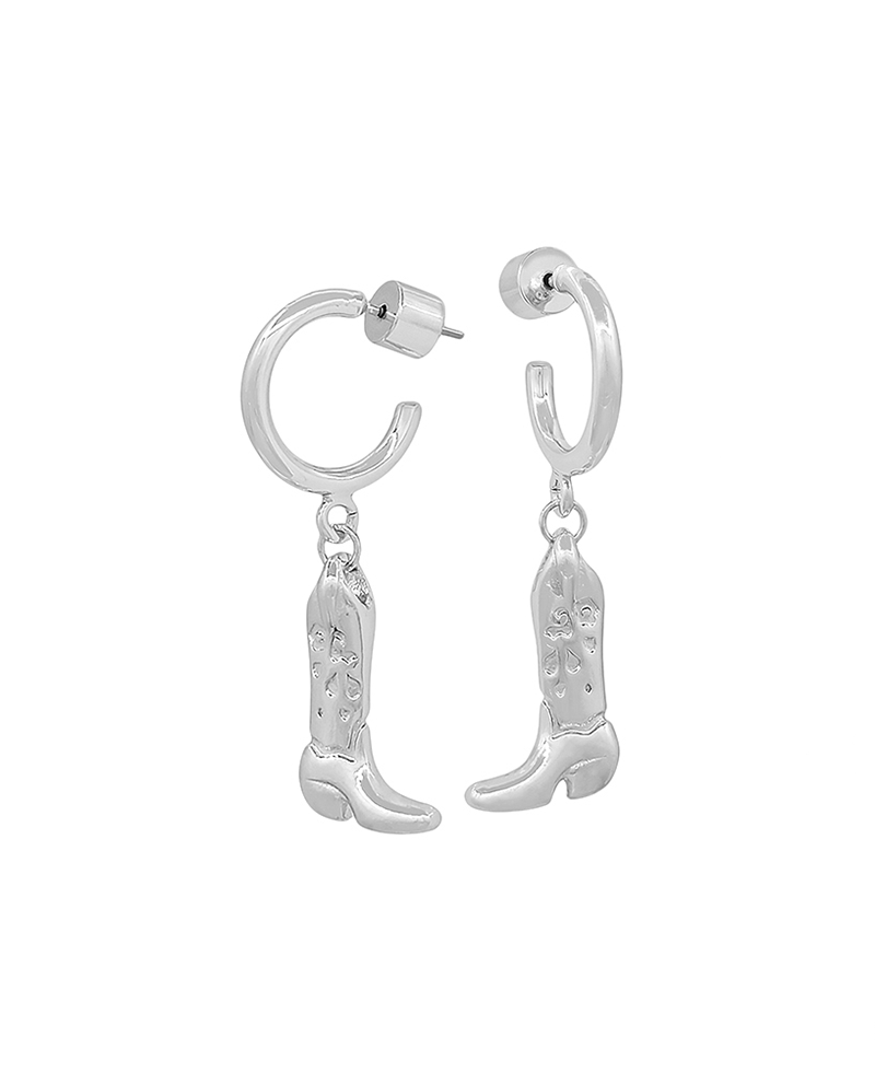 Small Hoop w/ Cowboy Boots Earring