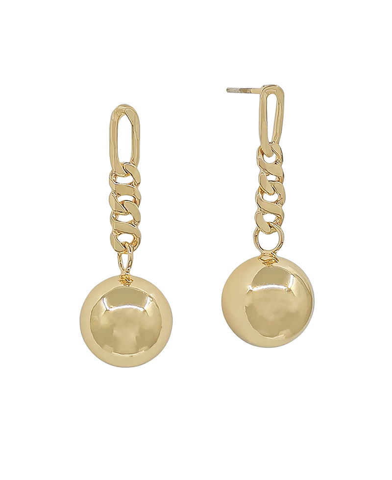 Delicate Flat Chain w/ 10mm CCB Post Earring - 1.3"