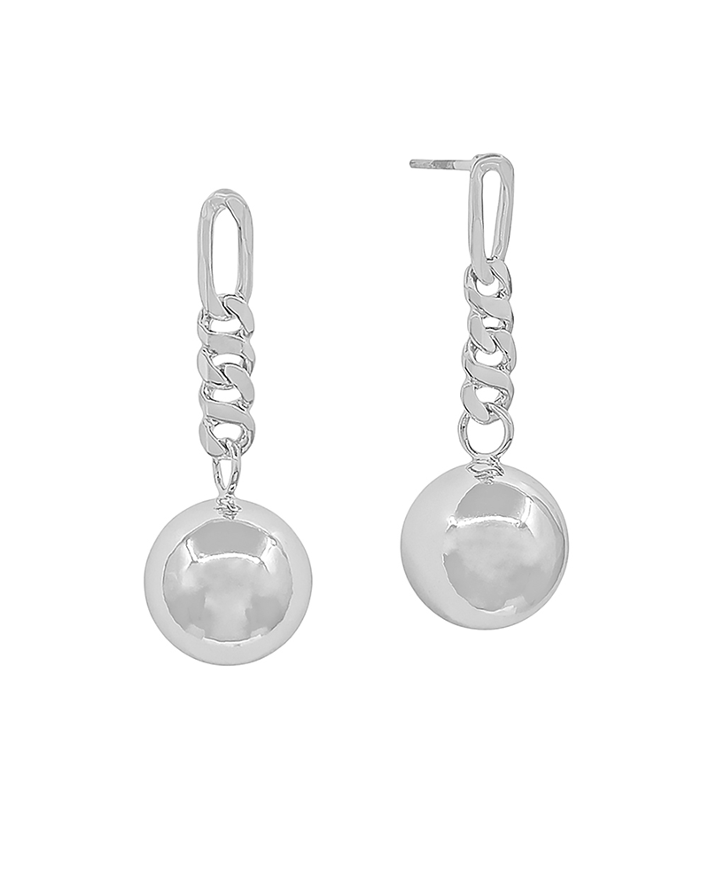 Delicate Flat Chain w/ 10mm CCB Post Earring - 1.3"