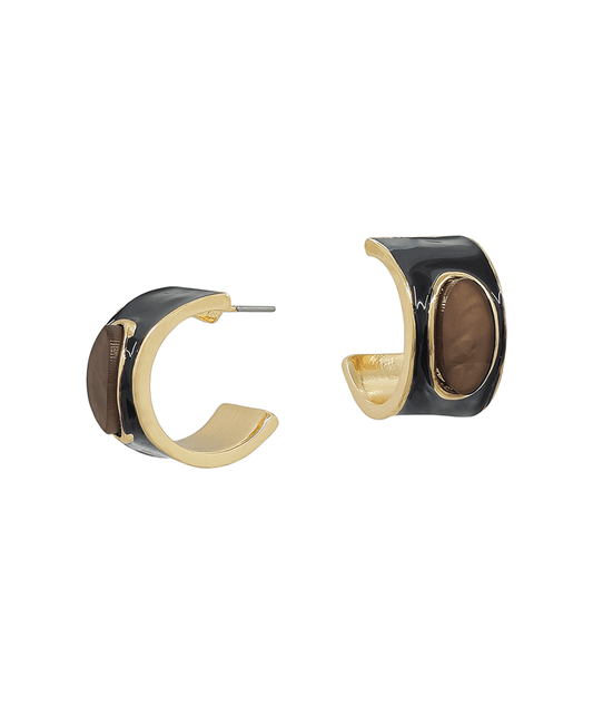 Epoxy 20mm Hoop w/ Oval Resin Accent Earring