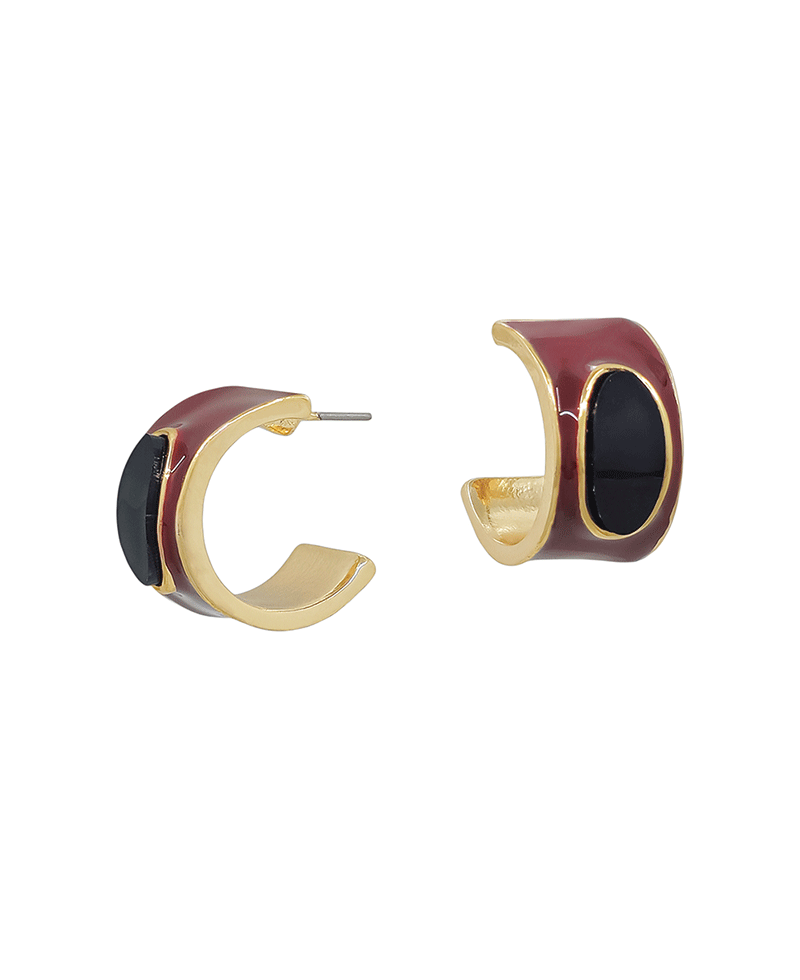 Epoxy 20mm Hoop w/ Oval Resin Accent Earring