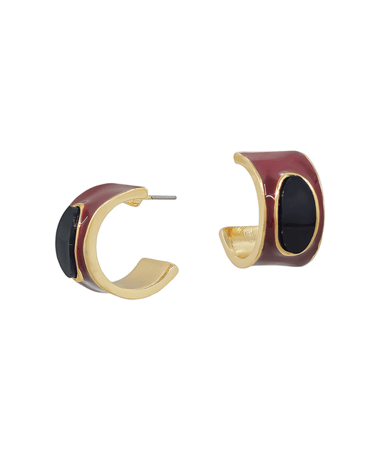 Epoxy 20mm Hoop w/ Oval Resin Accent Earring