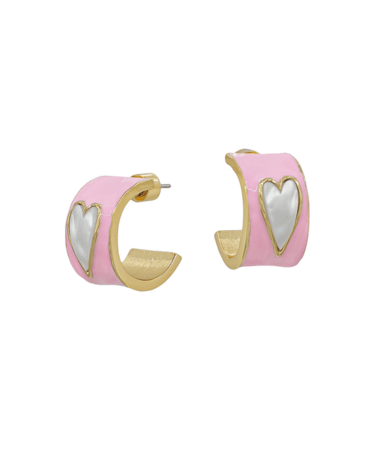 20mm Bold Epoxy w/ Heart Hoop Earring