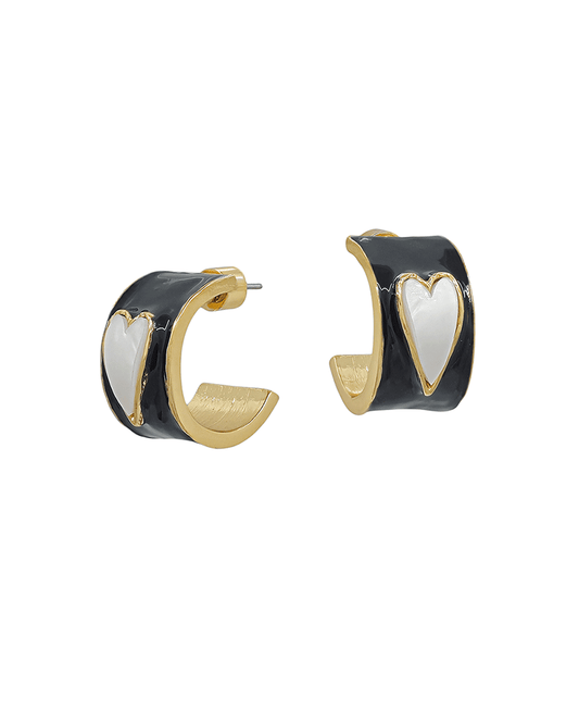 20mm Bold Epoxy w/ Heart Hoop Earring