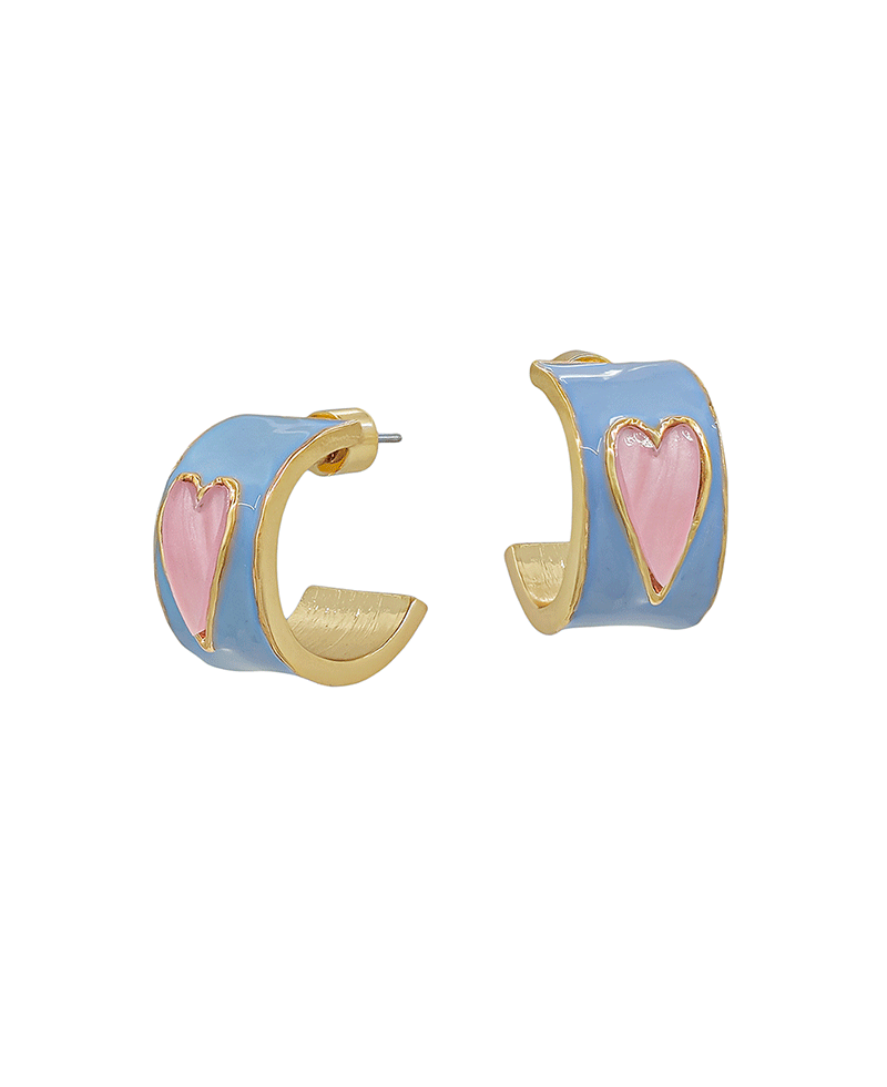 20mm Bold Epoxy w/ Heart Hoop Earring
