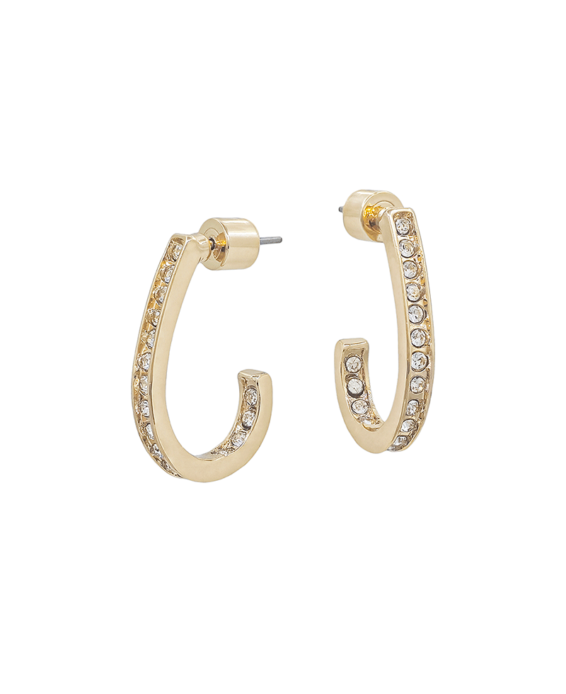 Teardrop Front & Back Pave Hoop Earring - 1.0"