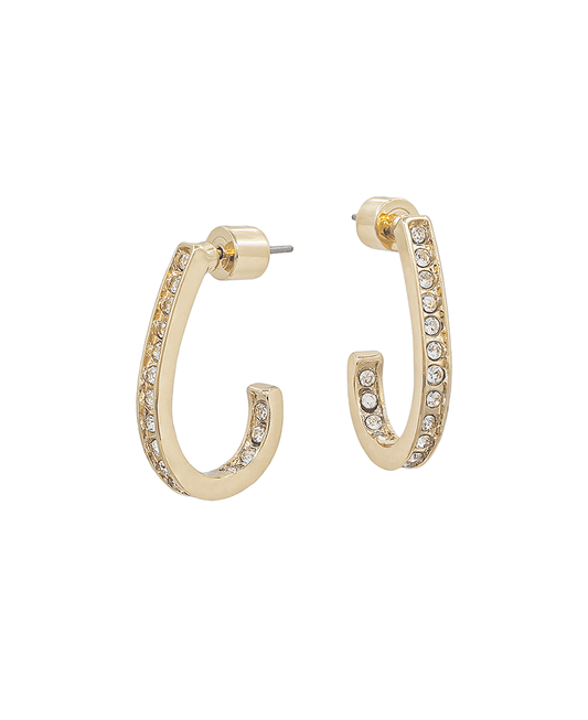 Teardrop Front & Back Pave Hoop Earring - 1.0"