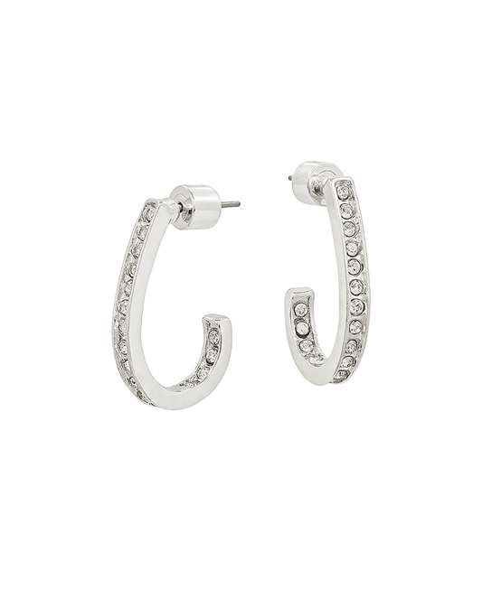 Teardrop Front & Back Pave Hoop Earring - 1.0"