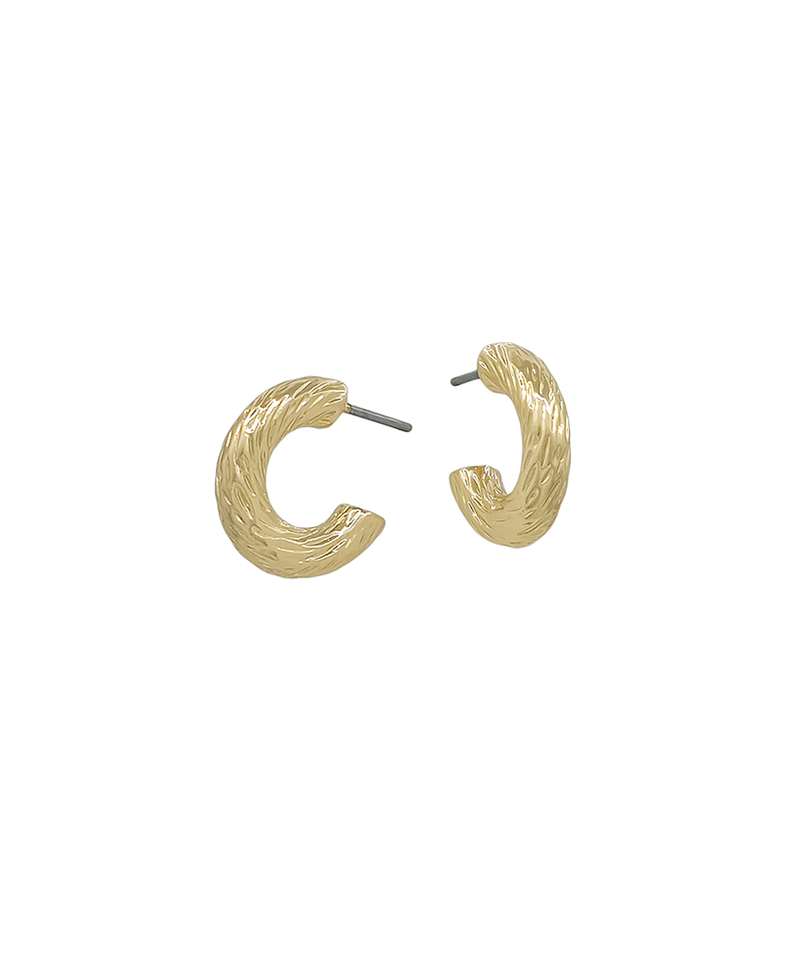 14mm Thick Textured Metal Hoop Earring