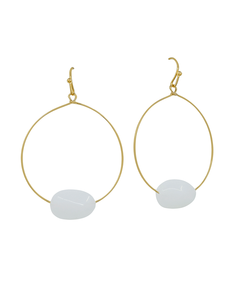 Round Wire 16mm Resin Accent Earring - 1.5"