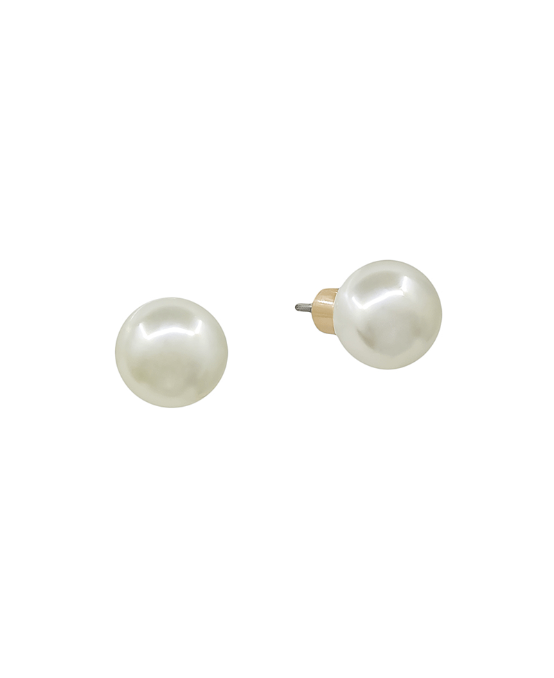 12mm Sphere Glass Pearl Stud Earring