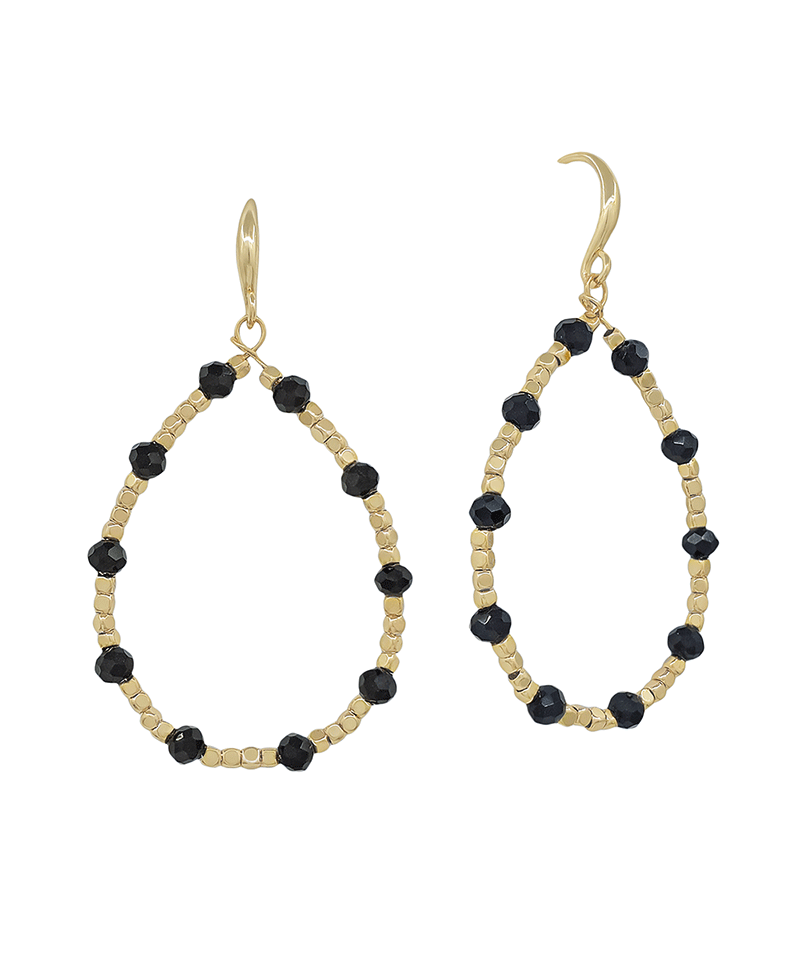 CCB & Stone Teardrop Earring - 1.8"