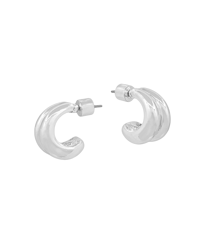 Chunky Mini 2 Layered Hoop Earring - 0.5"