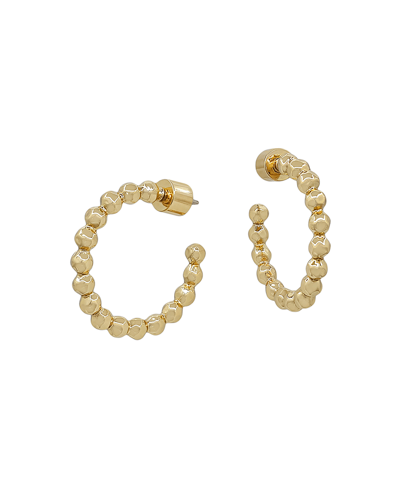 Round Metal Ball Hoop Earring - 1.0"