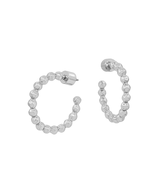 Round Metal Ball Hoop Earring - 1.0"