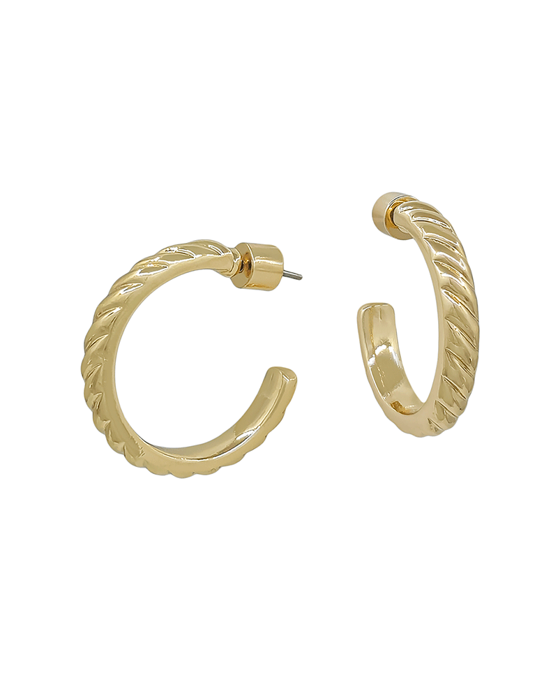 Twisted Metal Hoop Earring - 1.0"