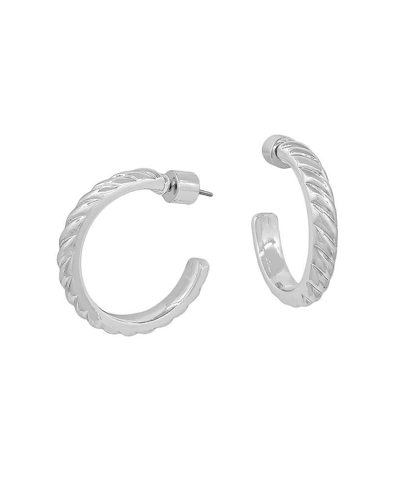 Twisted Metal Hoop Earring - 1.0"