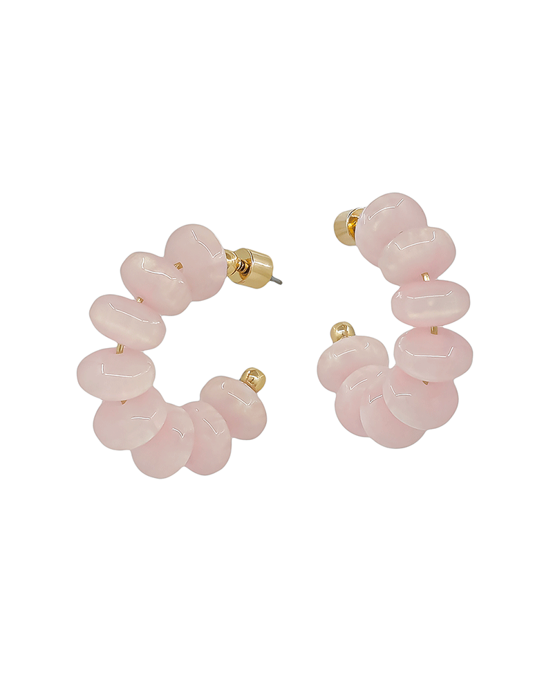 10mm Resin Beads Hoop Earring - 1.2"