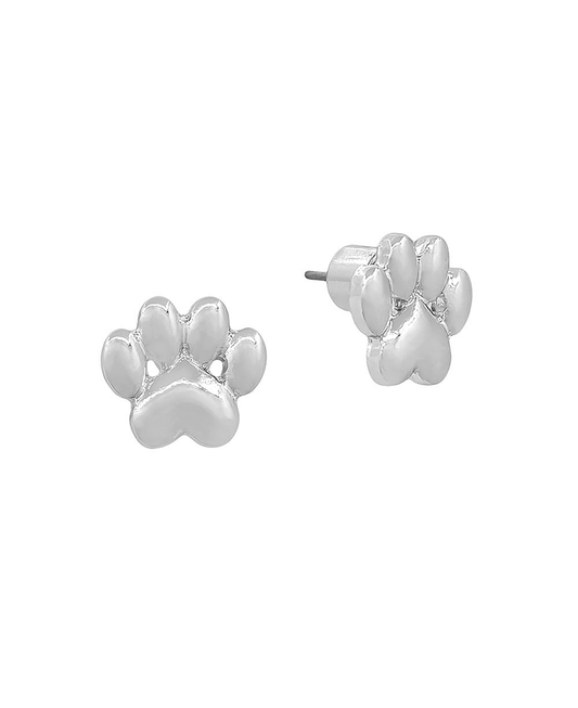 Heart Shape Accent Paw Stud Earring