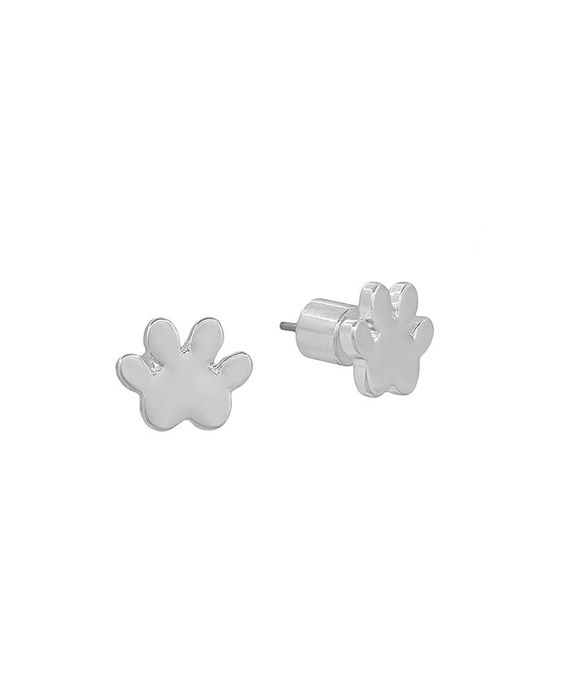 Flat Metal Paw Stud Earring