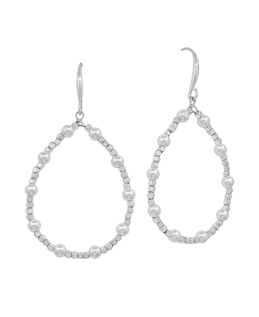 Teardrop Pearl & CCB Earring - 1.5"