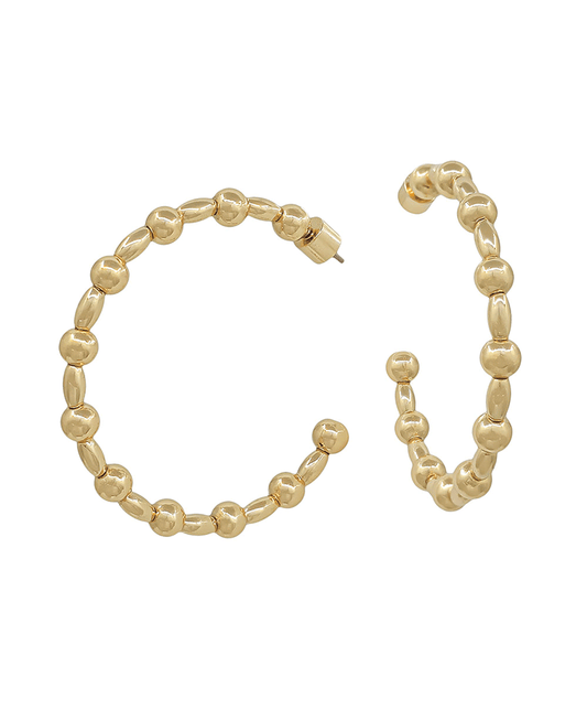 5mm CCB & Oval Metal Hoop Earring - 1.8"