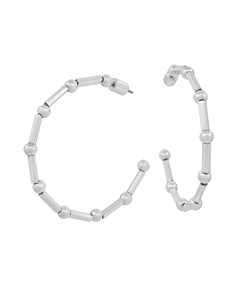 4mm CCB & Metal Bar Hoop Earring - 1.8"
