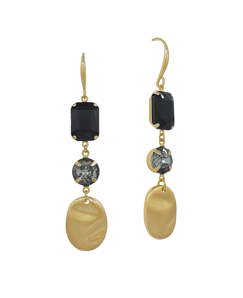 Stone & Metal 3 Drop Earring