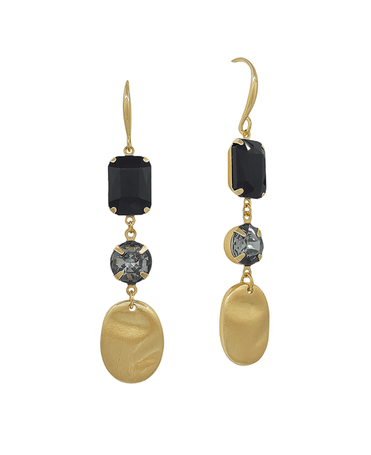 Stone & Metal 3 Drop Earring