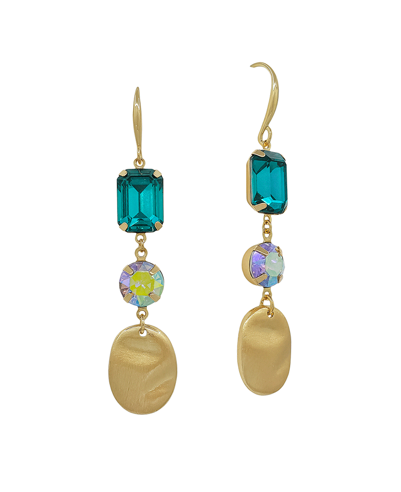 Stone & Metal 3 Drop Earring