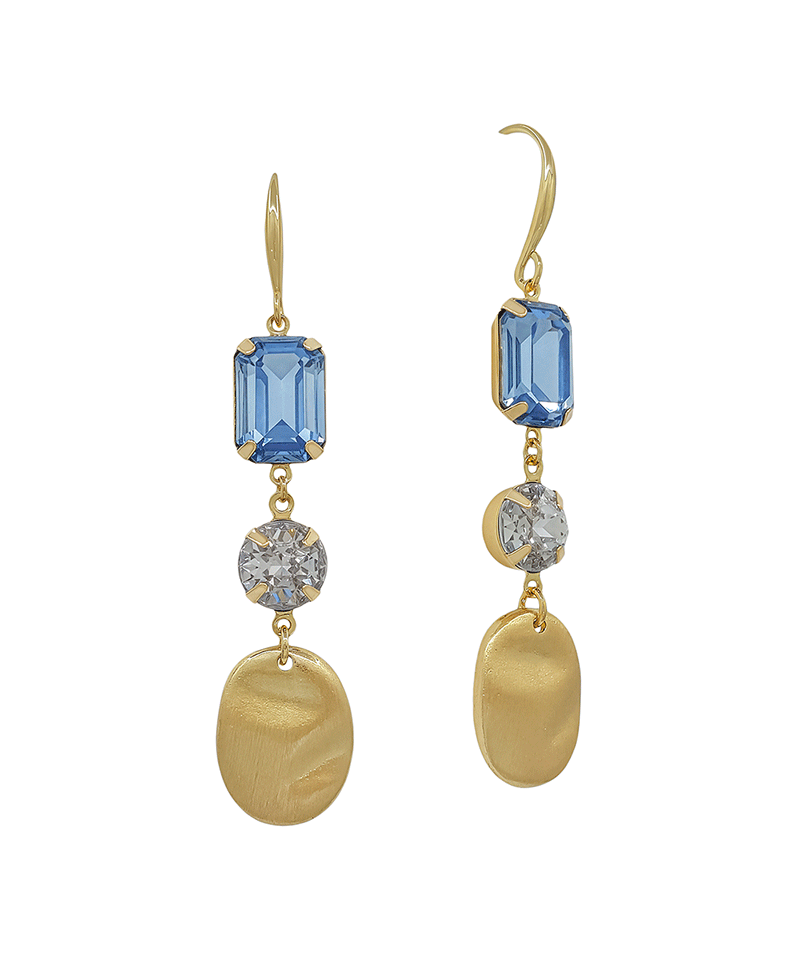 Stone & Metal 3 Drop Earring