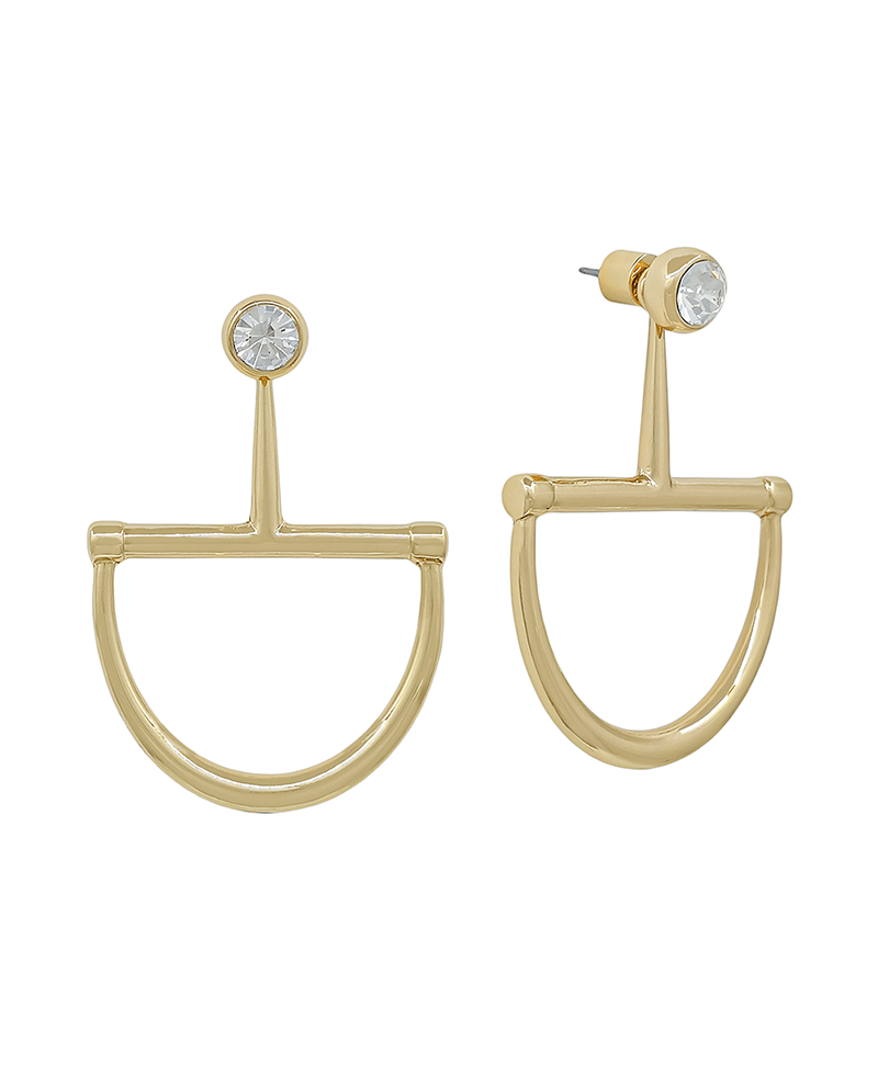 Horsebit w/ 6mm Stone Earring