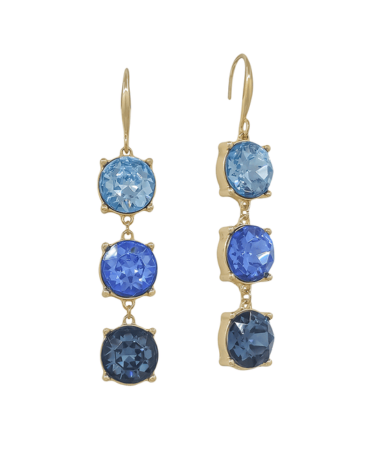 12mm Stone Colored 3 Drop Earring