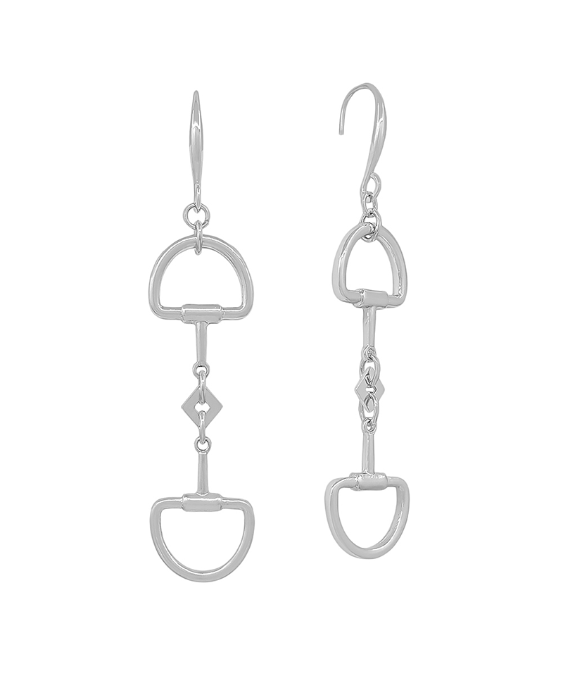 Horsebit Metal Linked Earring - 1.5"