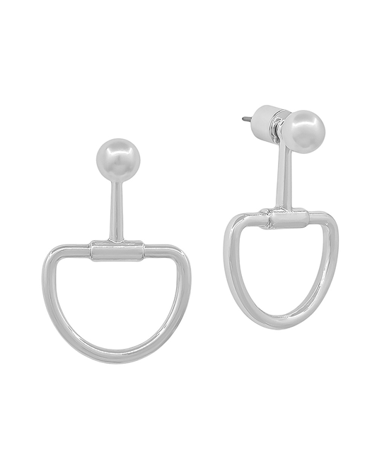 6mm Pearl Post w/ Horsebit Metal Earring - 1.0"